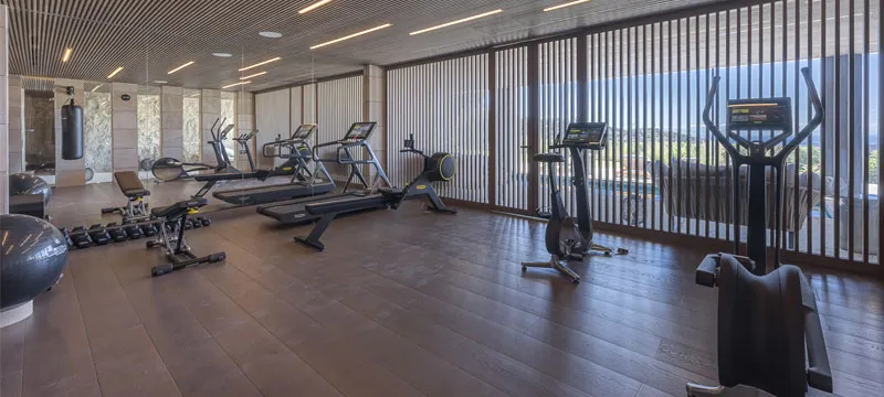 Gym with panoramic views at Villa Kaizen, La Zagaleta