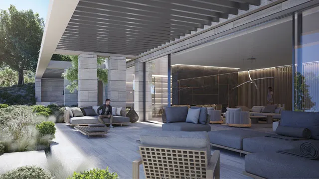 Open-plan kitchen and dining space in Villa Kensho concept