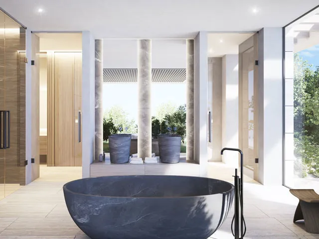 Interior courtyard bringing daylight into the villa core