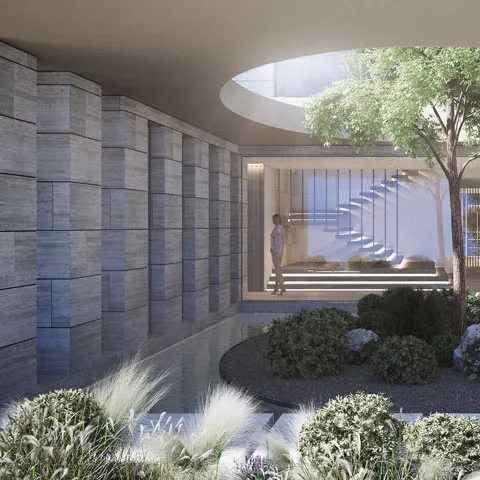 Architectural integration of Villa Kensho within La Zagaleta landscape